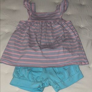 Classic Whimsy Striped Pink and Blue Kids Matching Set